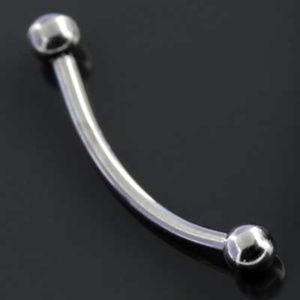 16g 3/8" High Polish Titanium Threadless Curved Barbell